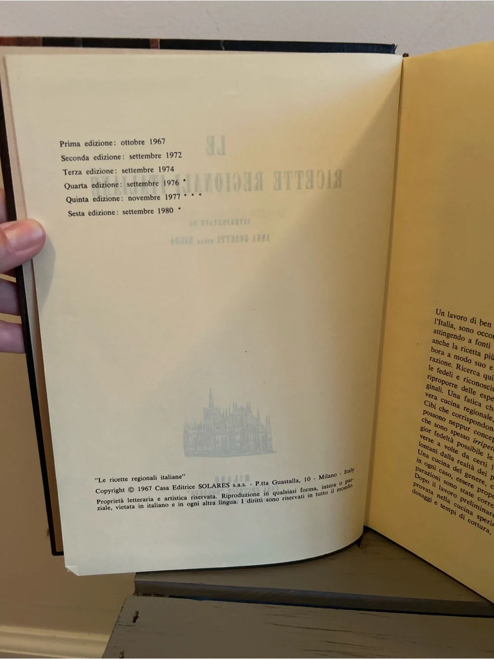 Le Ricette Regionali Italiane by Anna Gosetti Della Salda W/ Slipcase